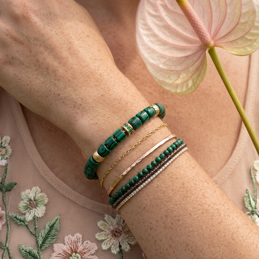 Liomia Golden Orb Cuff Bracelet