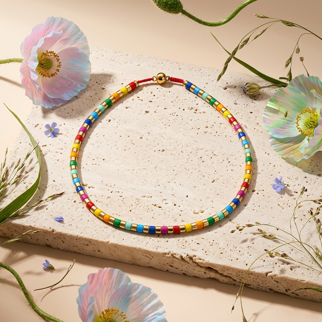Thaelia Golden Disc Chain Necklace