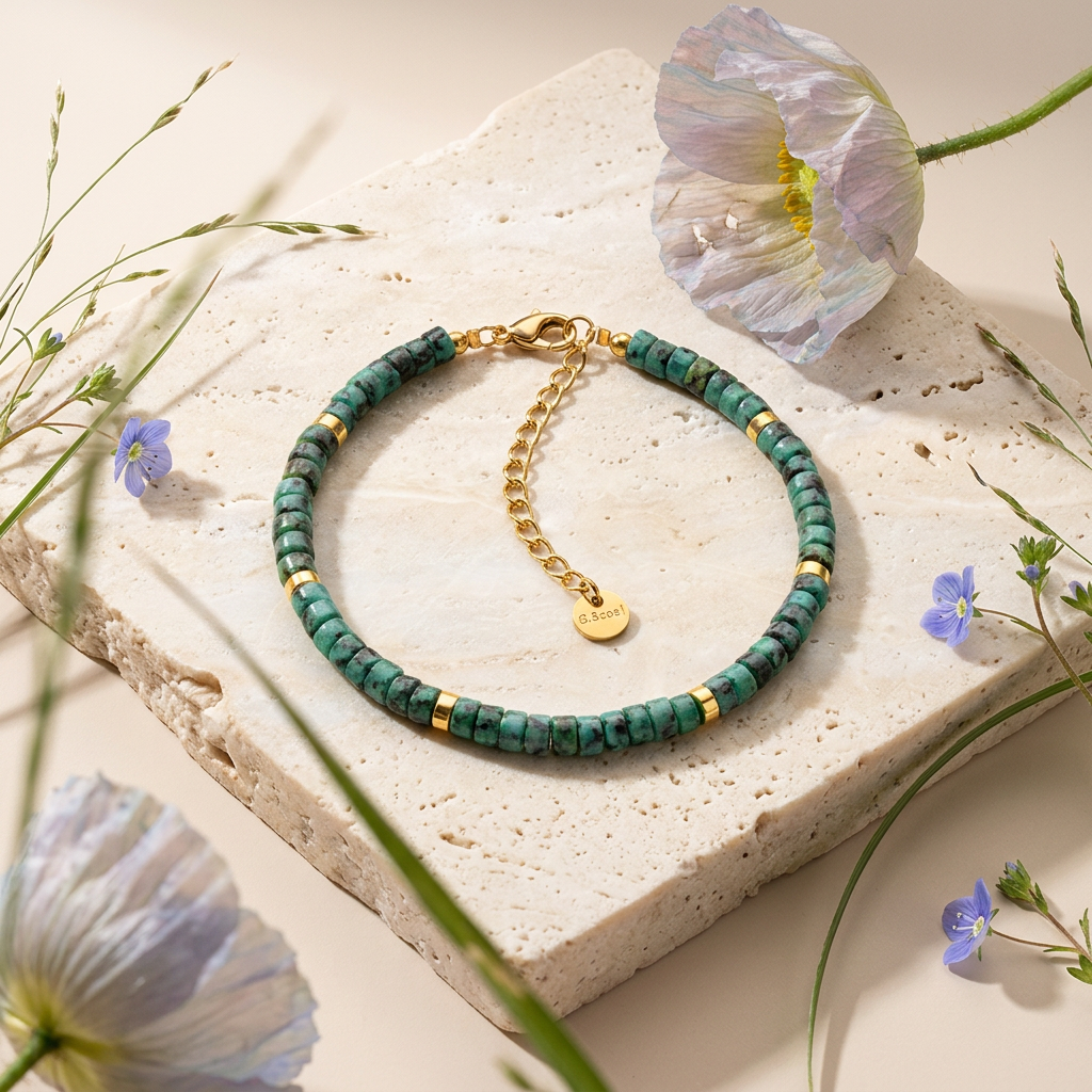 Zaelia Golden Disc Beaded bracelet
