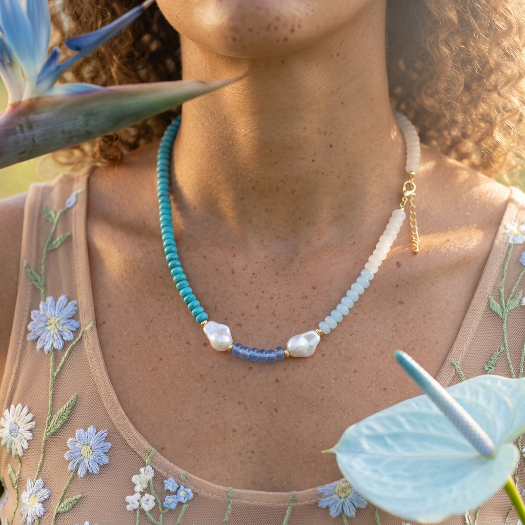 Laevia Golden Pearl Strand Necklace