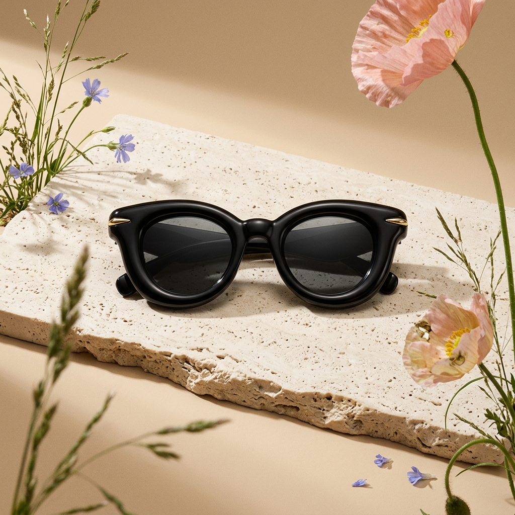 Violea Golden Round Frame Sunglasses