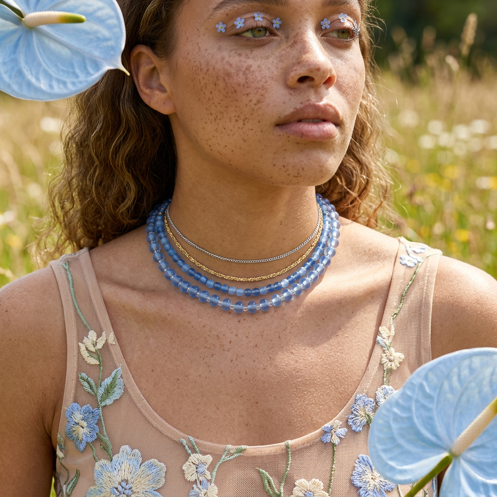 Saelina Golden Bead Strand Necklace