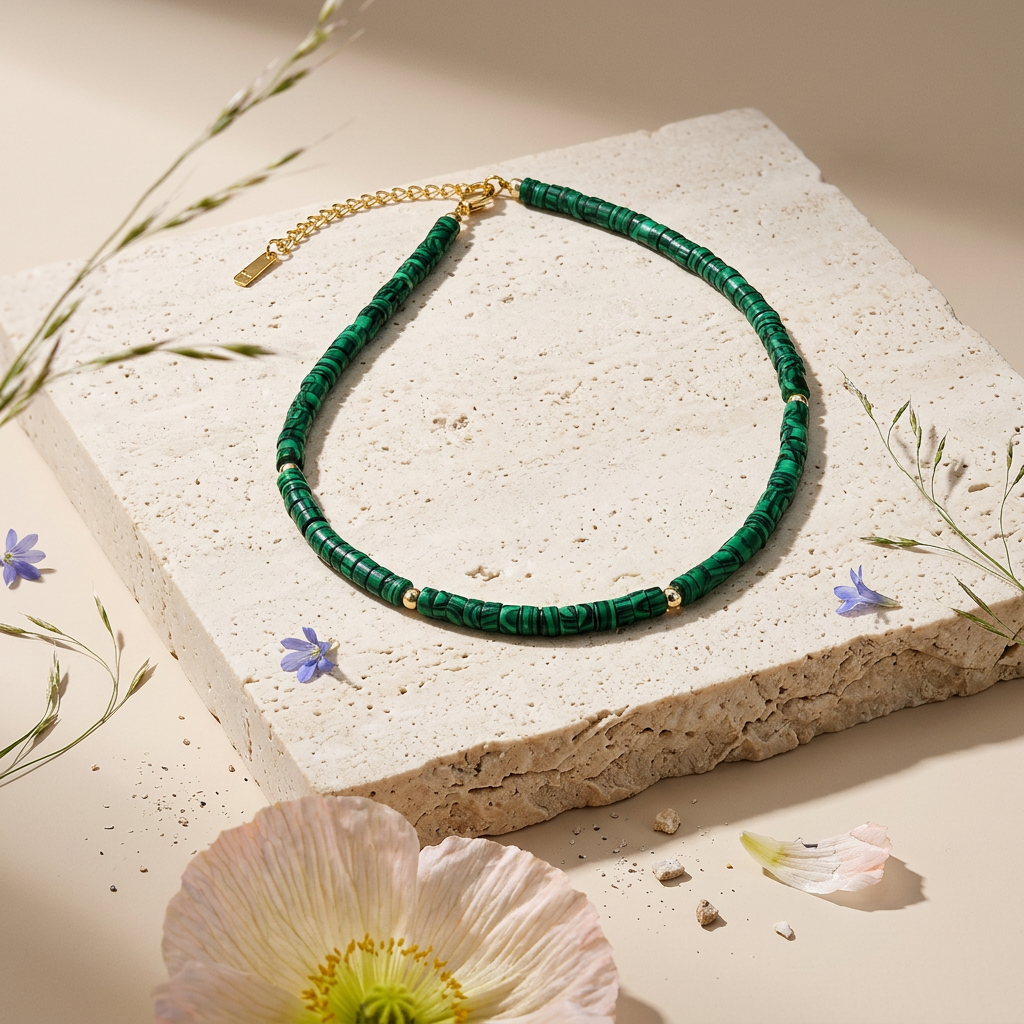 Violia Golden Disc Strand Necklace