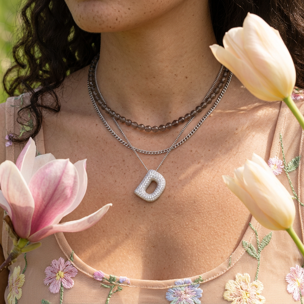 Jiovia Silver Halo Pendant Necklace