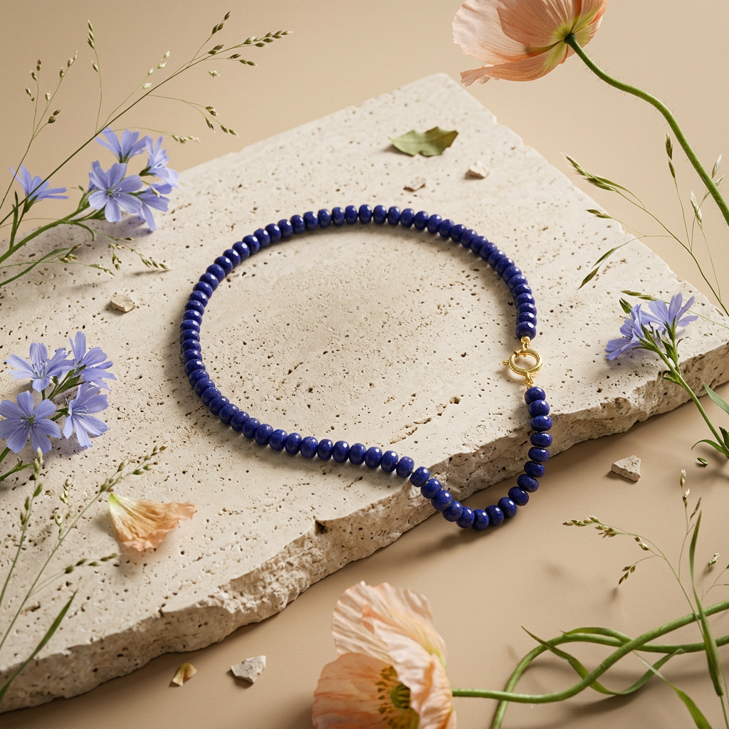 Zionia Golden Rondelle Strand Necklace