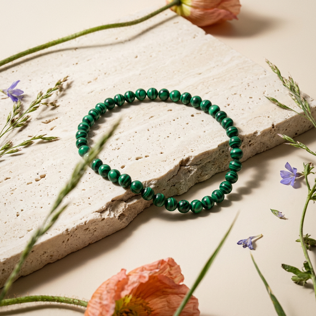 Vaelia Malachite Orb Strand Bracelet.