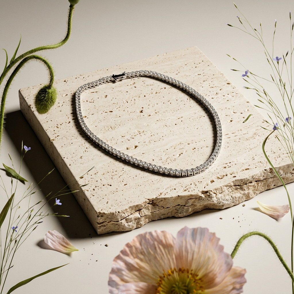 Niavia Silver Chain Tennis Necklace