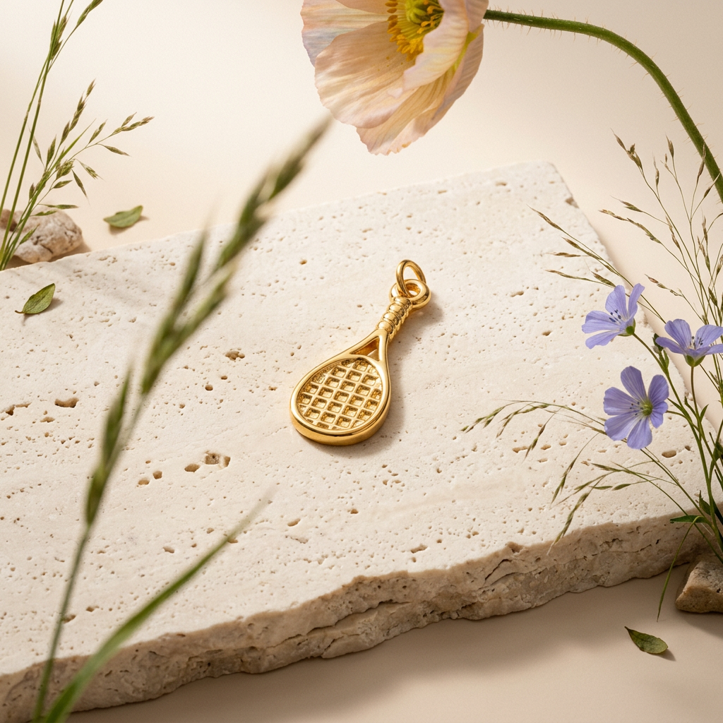 Maelia Golden Racket Charm charm