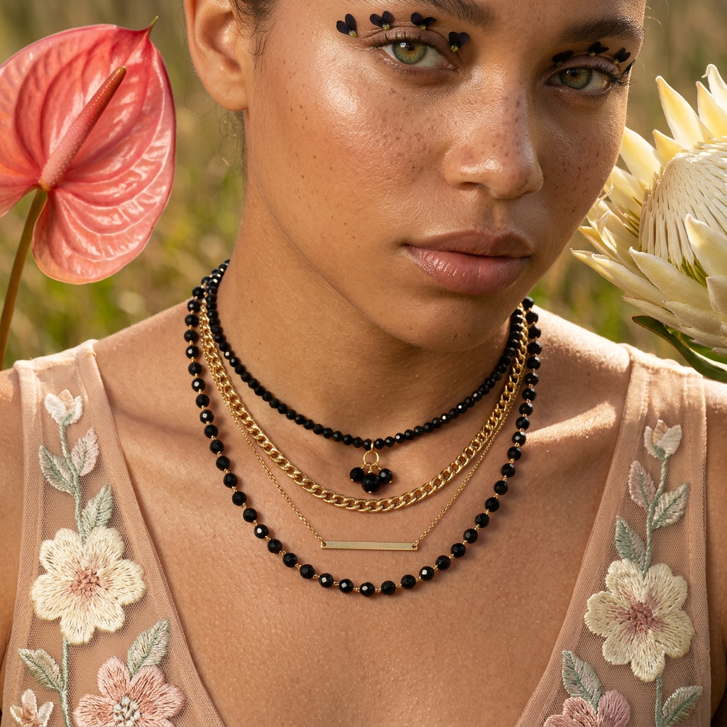 Vaelia Golden Orb Chain Necklace
