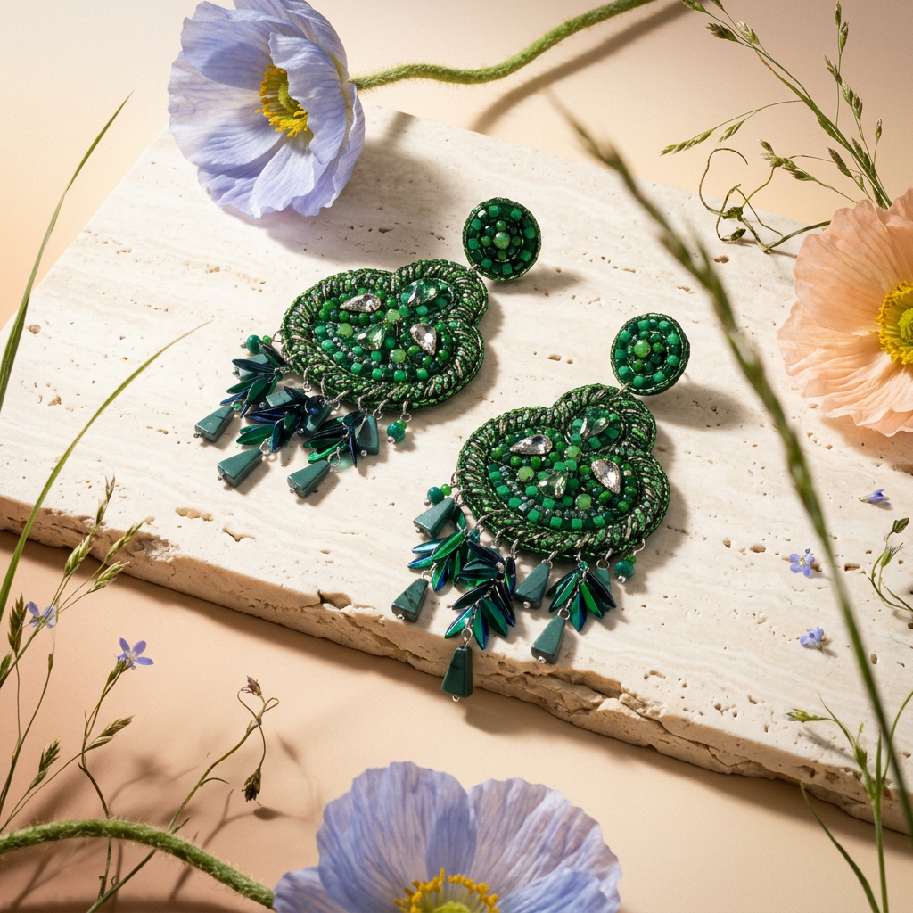 Vealia Silver Cluster Drop Earrings