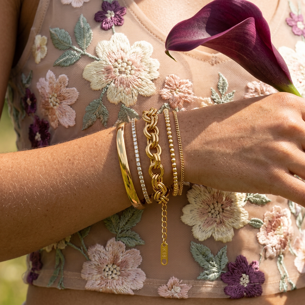 Ziomia Golden Chain Link Bracelet