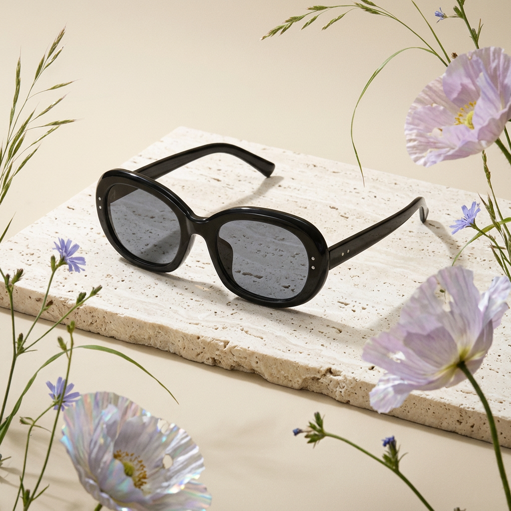 Gealina Acetate Oval Frame Sunglasses