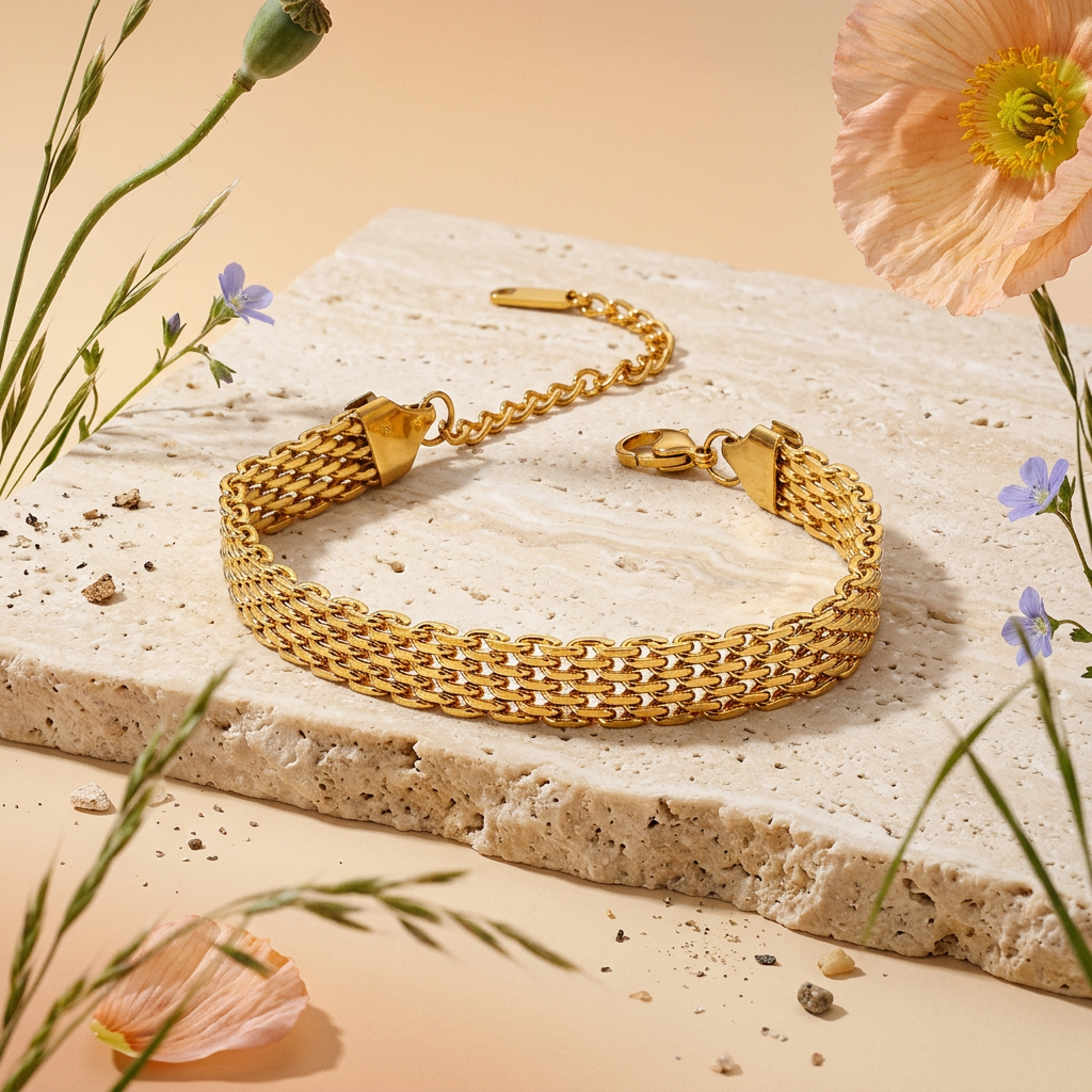 Vaelia Golden Chain Link Bracelet