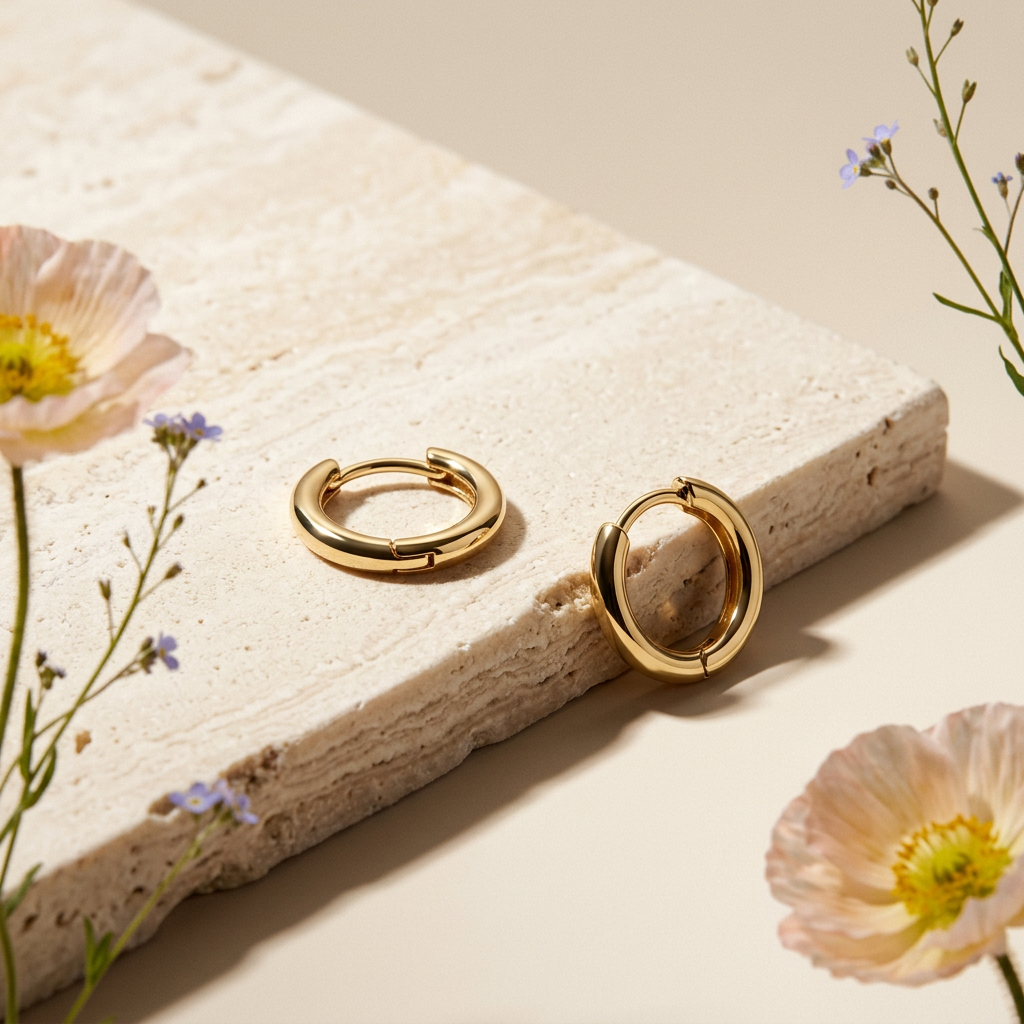 Laelia Golden Halo Huggie Earrings