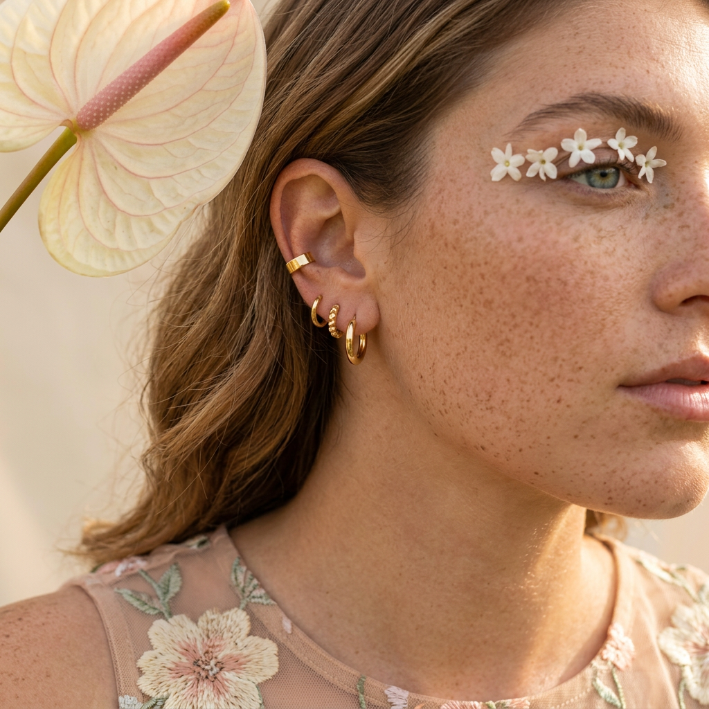 Laelia Golden Halo Huggie Earrings