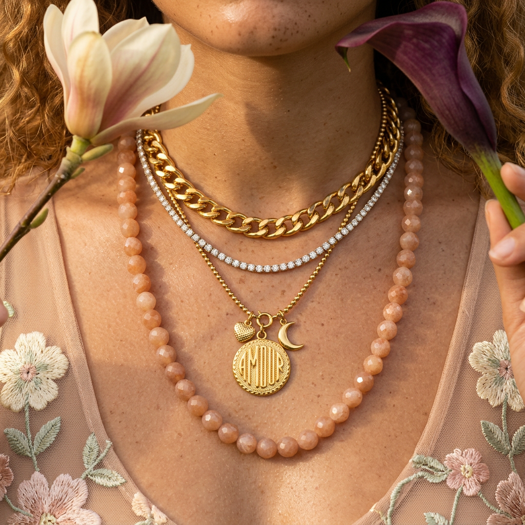 Maelia Golden Medallion Pendant Charm