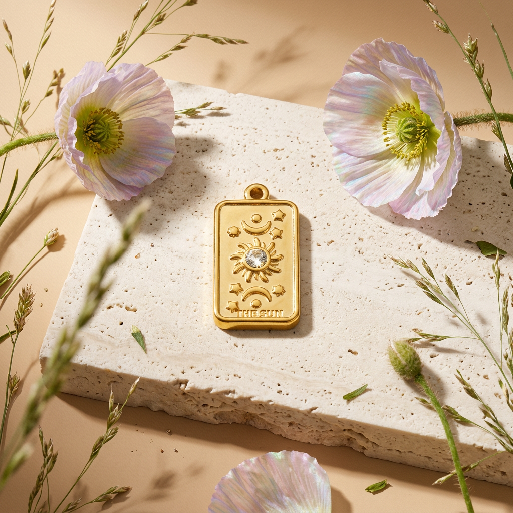 Caelina Golden Bar Pendant Charm