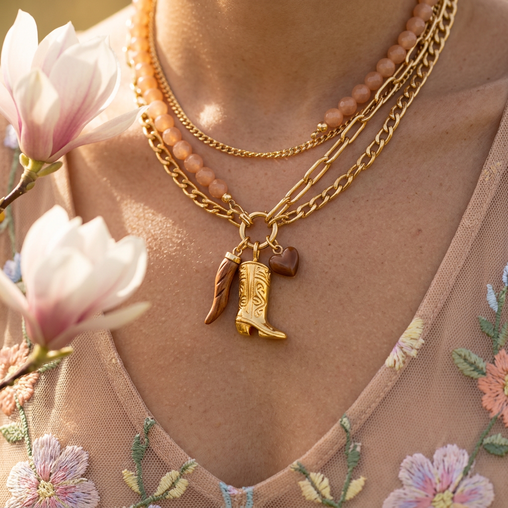 Raenia Golden Boot Pendant Charm