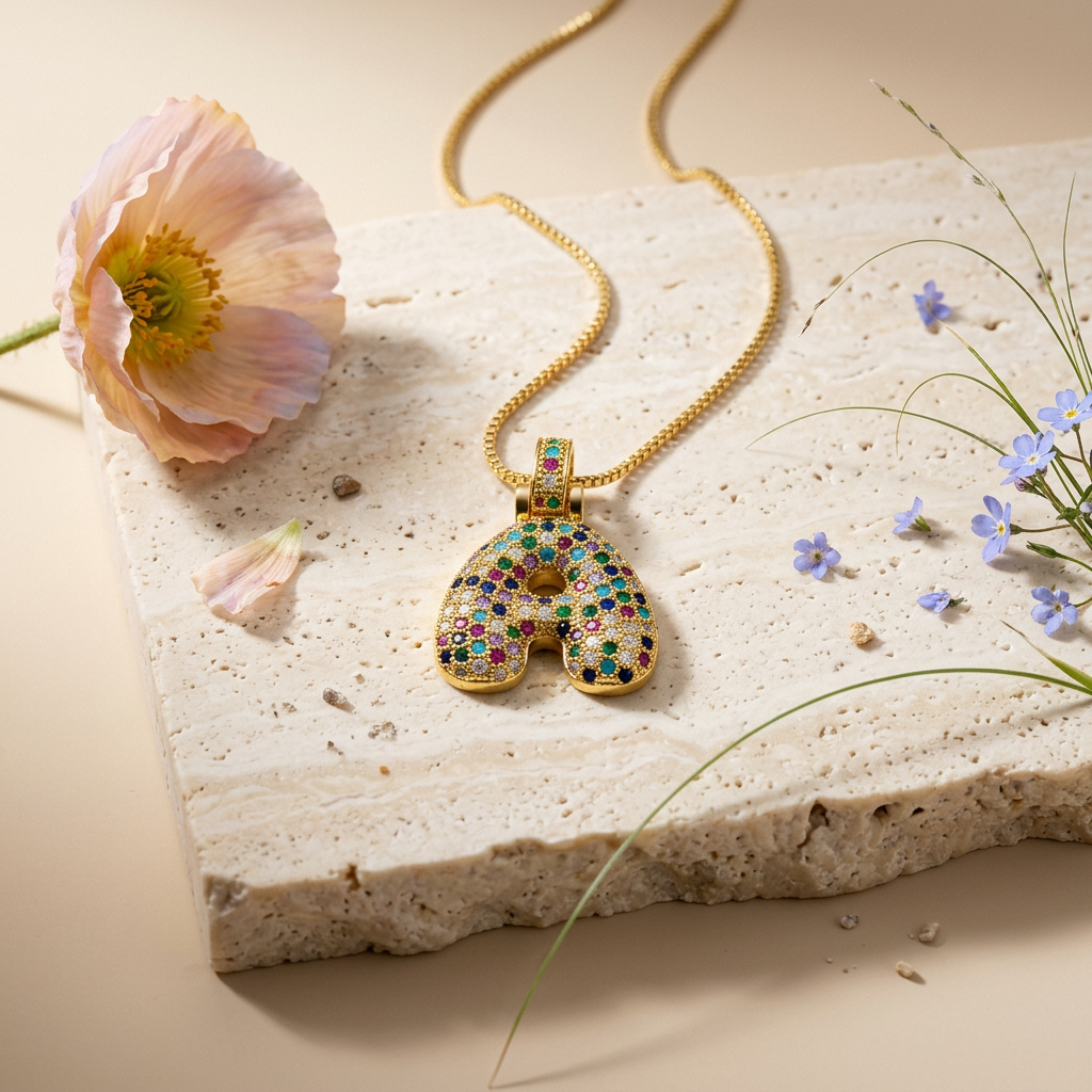 Maelia Golden Disc Pendant Necklace