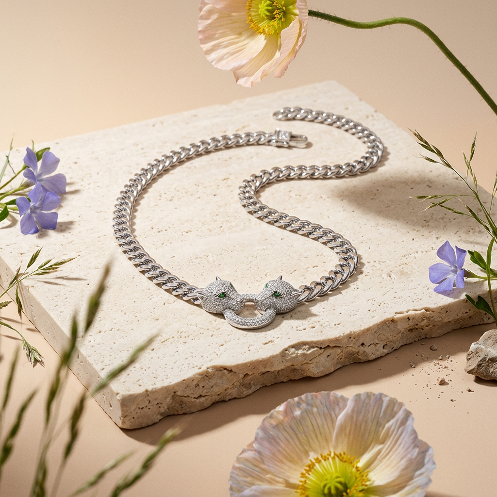 Siania Silver Ring Pendant Necklace
