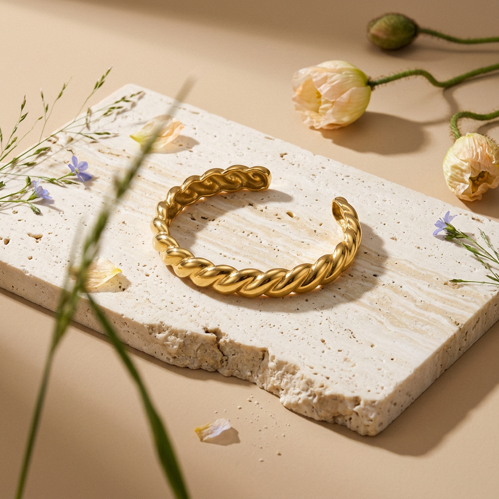 Raelia Golden Knot Cuff Bracelet