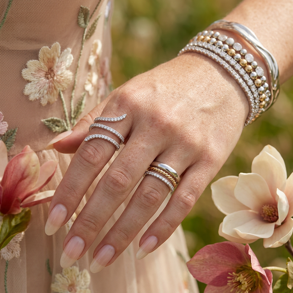 Raemia Silver Crescent Statement Ring