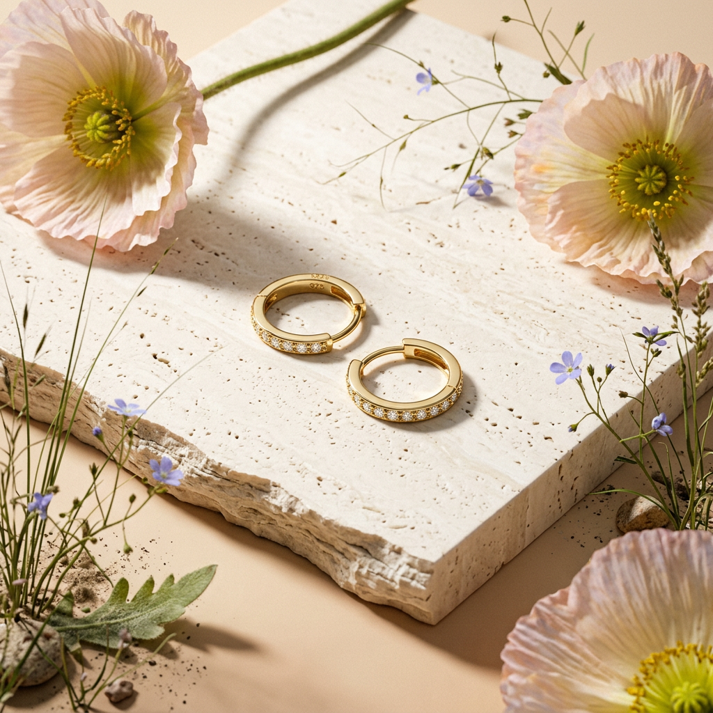 Laenia Golden Halo Huggie Earrings