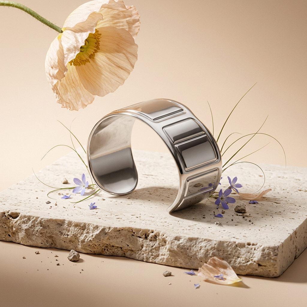 Leavia Silver Bar Cuff Bracelet