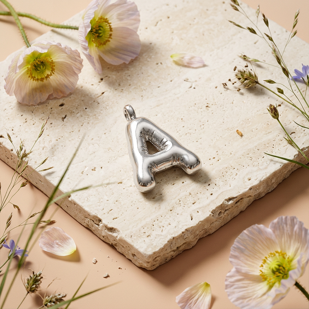 Laelia Silver Initial Pendant Charm