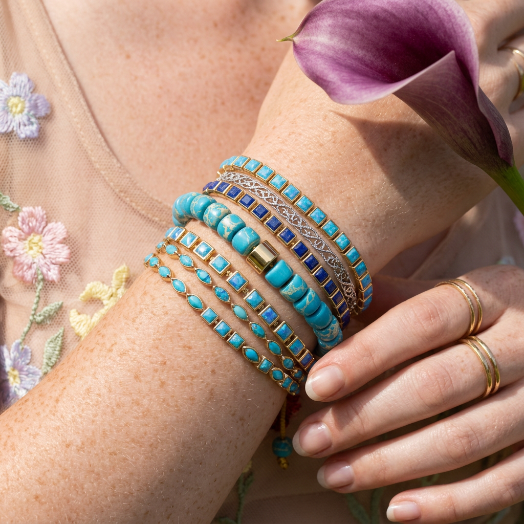 Kiovia Golden Disc Strand Bracelet
