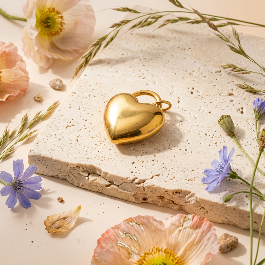 Vaelina Golden Heart Pendant Charm