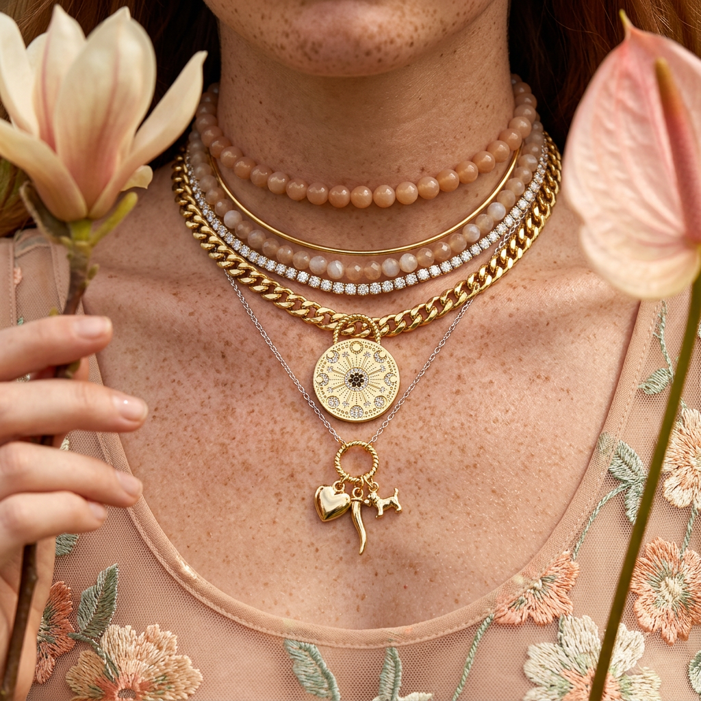 Lielia Golden Disc Pendant Necklace