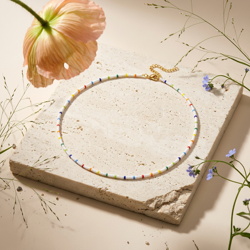Veania Yellow Gold Bead Choker Necklace