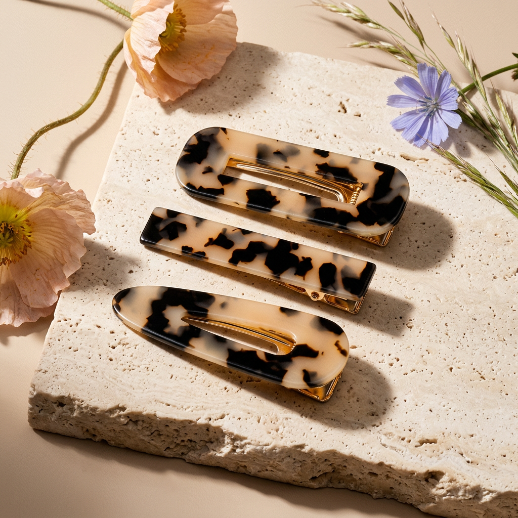 Laelia Golden Oval Barrette Hair accessory