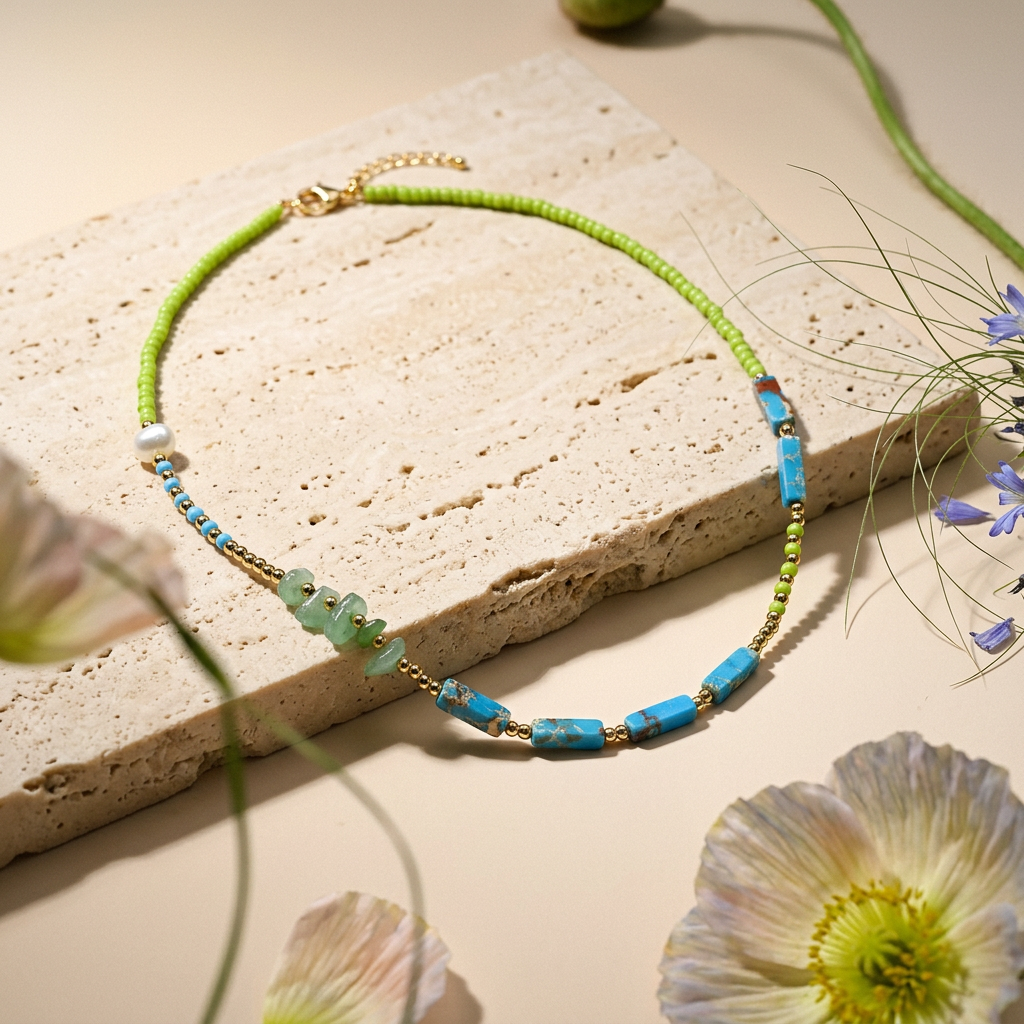 Peliara Golden Bar Strand Necklace