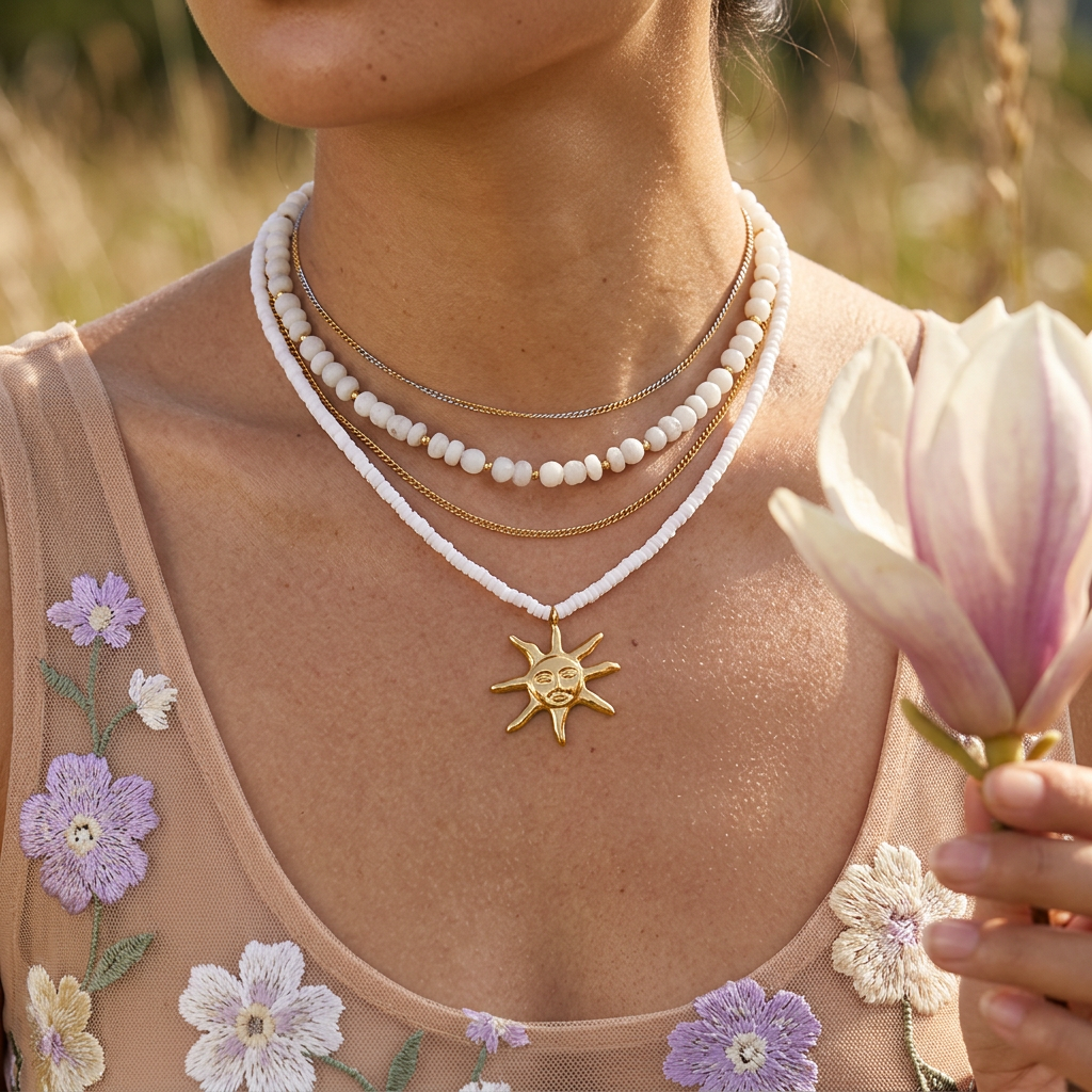 Raevia Golden Star Pendant Necklace