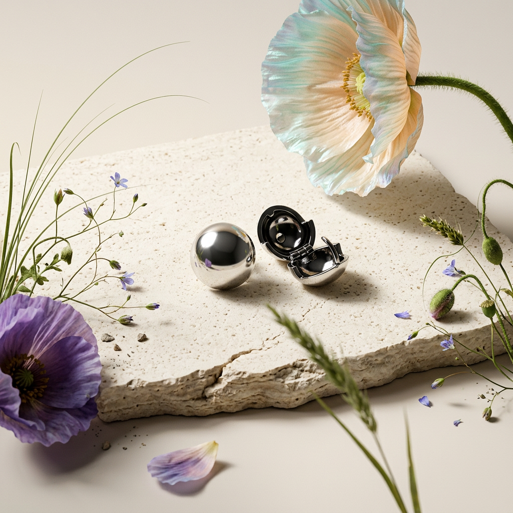 Zeovia Silver Orb Stud Earrings