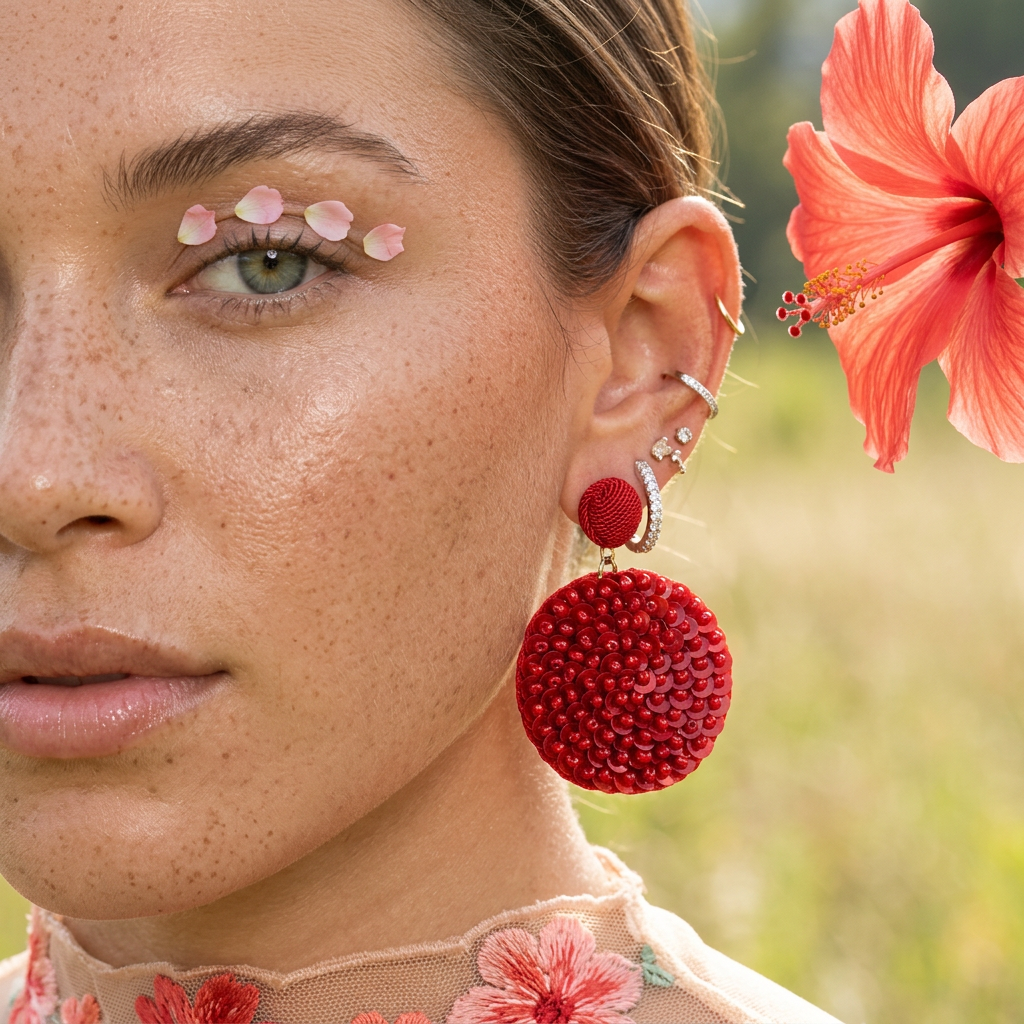 Ziolia Golden Disc Drop Earrings