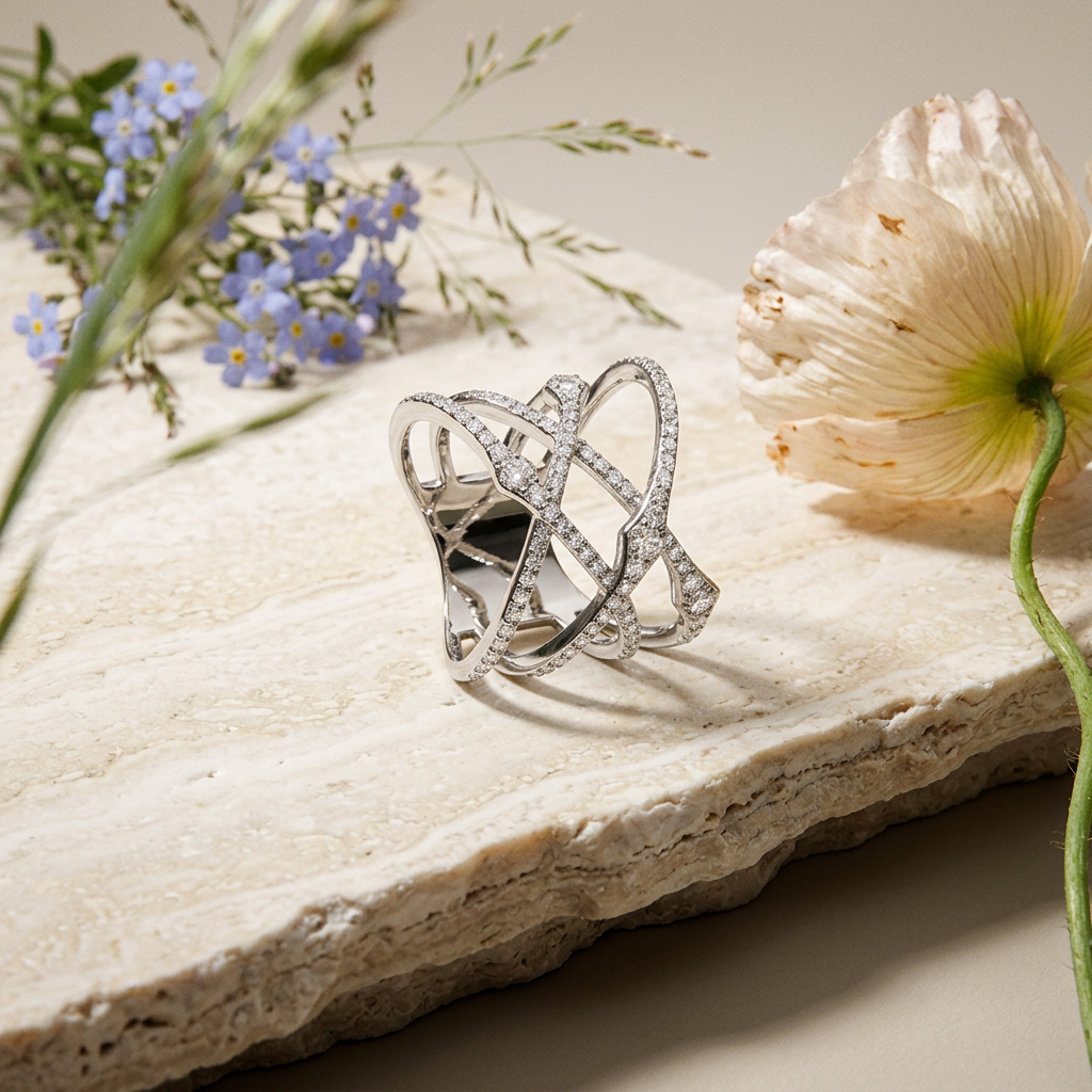 Raenia Silver Knot Statement Band ring