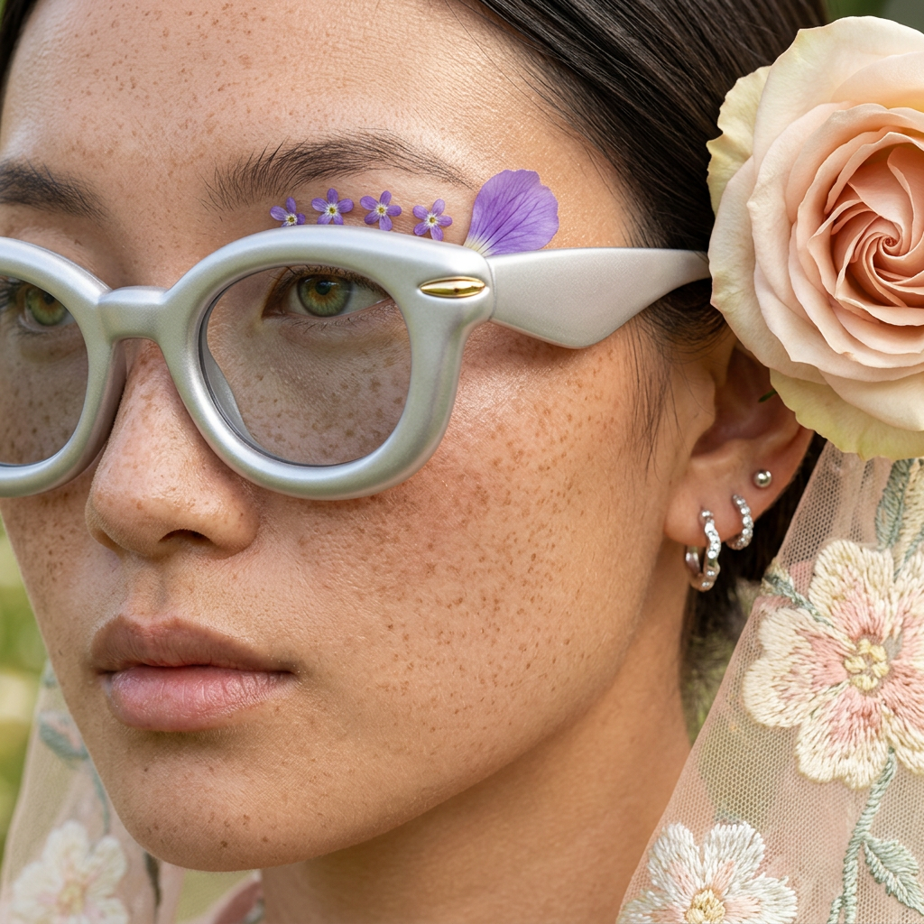 Ziovia Mixed Metal Oval Frame Sunglasses