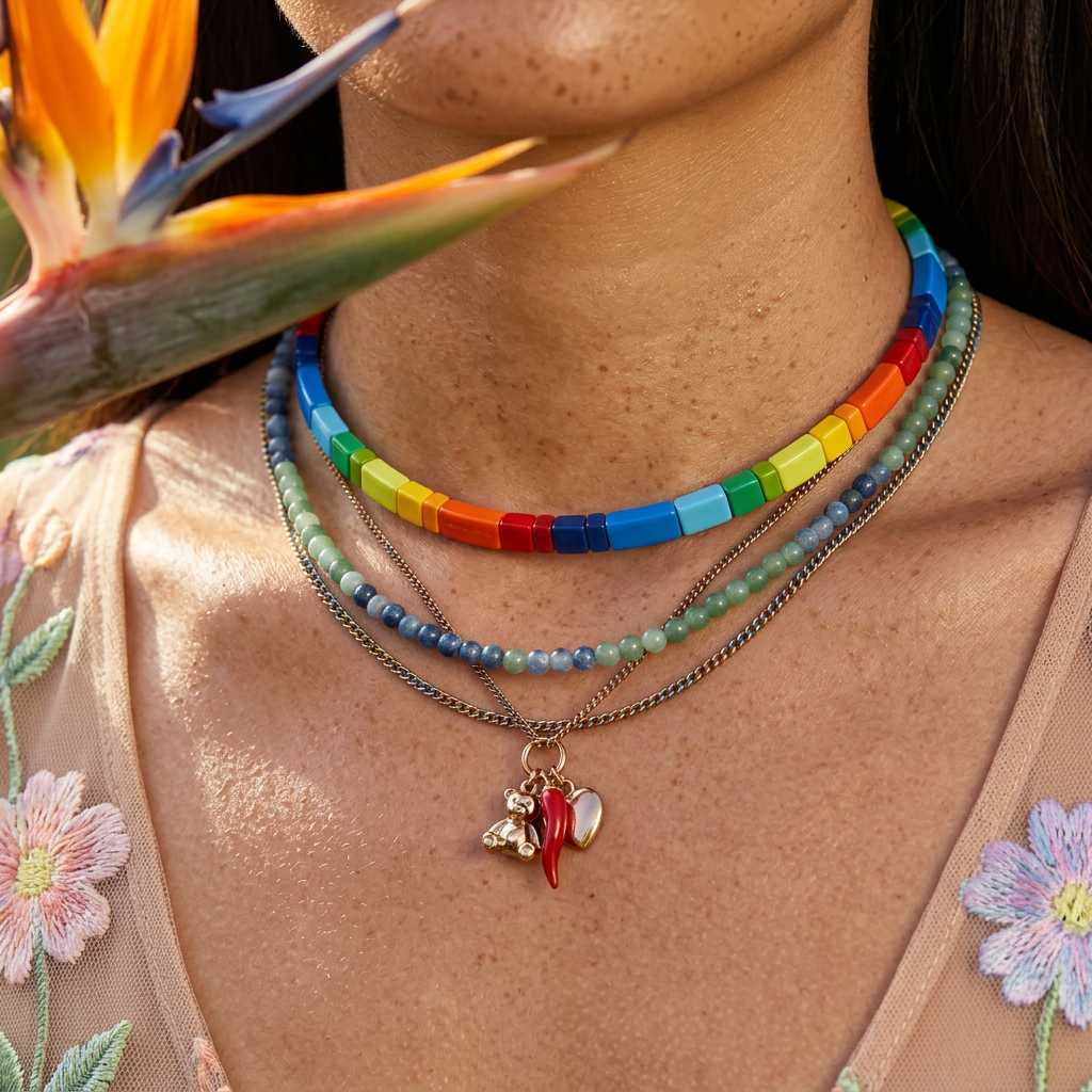 Violia Acrylic Bar Choker Necklace