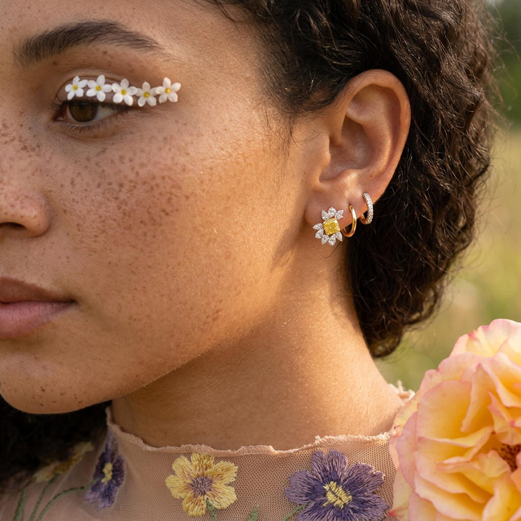 Maelia Mixed-Metal Cluster Stud Earrings