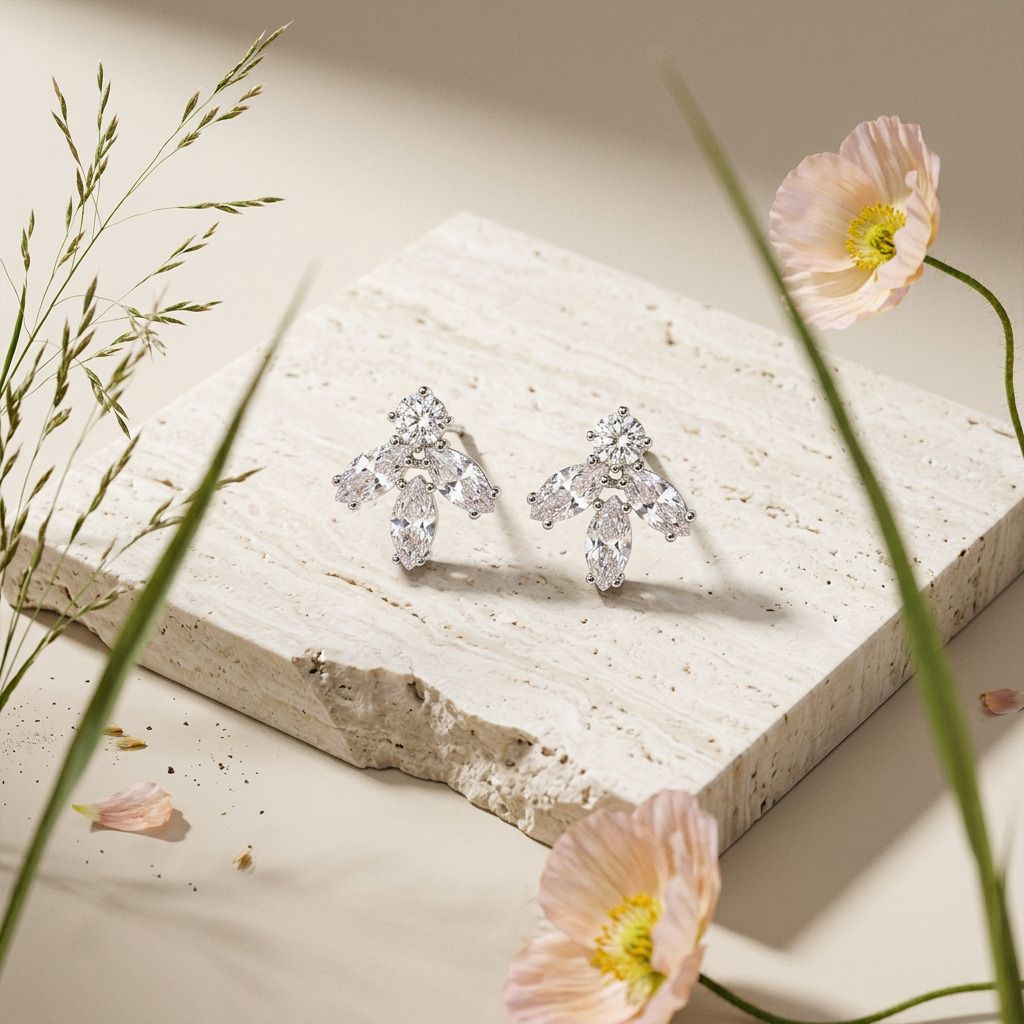 Riolia Silver Floral Stud Earrings
