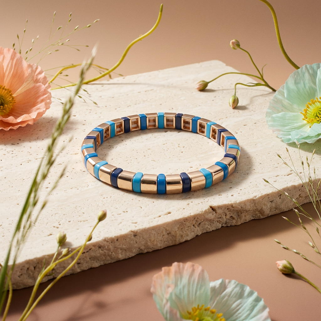 Zeavia Rose Gold Bar Bangle Bracelet