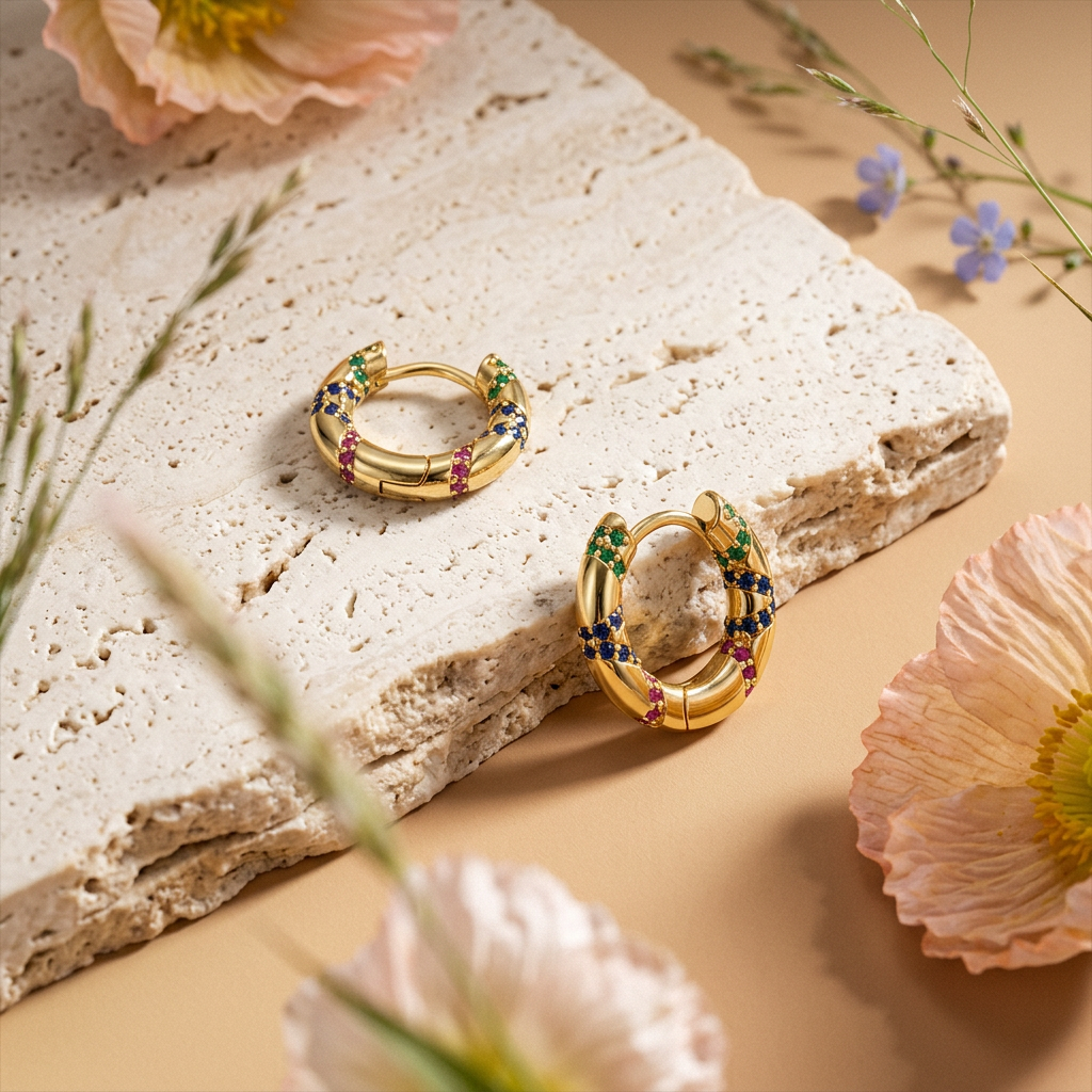 Ziolia Golden Halo Huggie Earrings