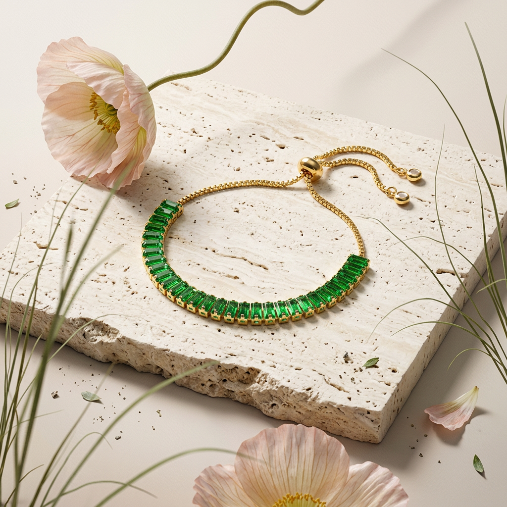 Thaelia Golden Baguette Tennis bracelet