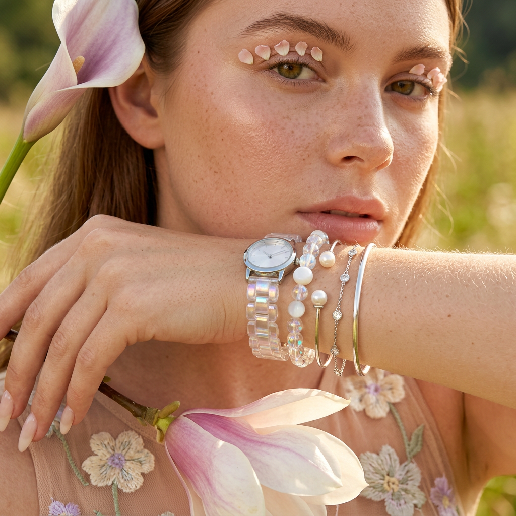 Raevia Silver Link Band watch