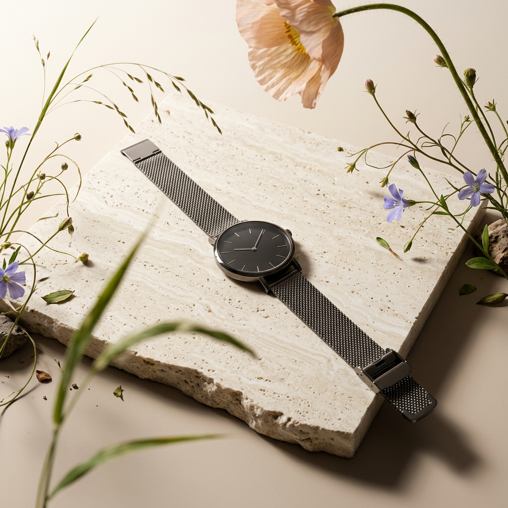 Raelia Silver Disc Minimal Watch