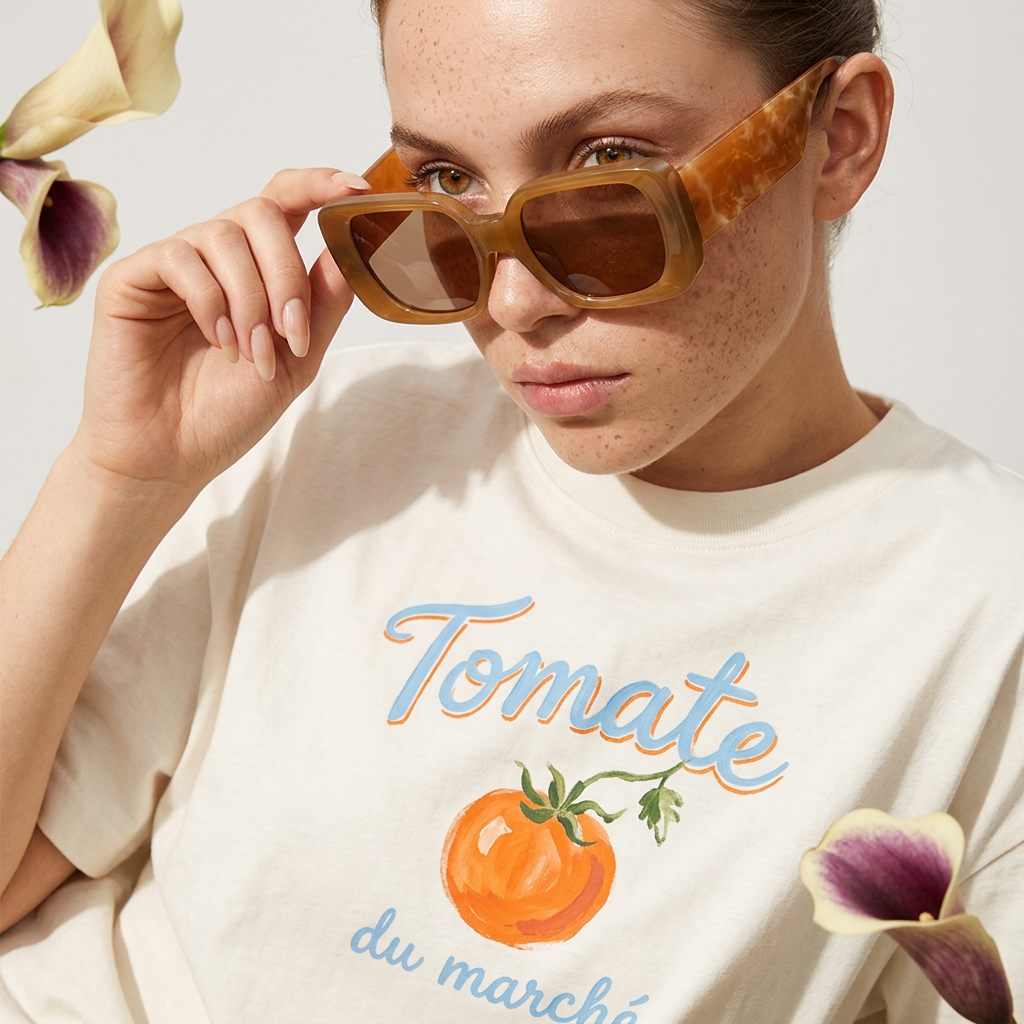 Maelia Amber Acetate Square Shades Sunglasses