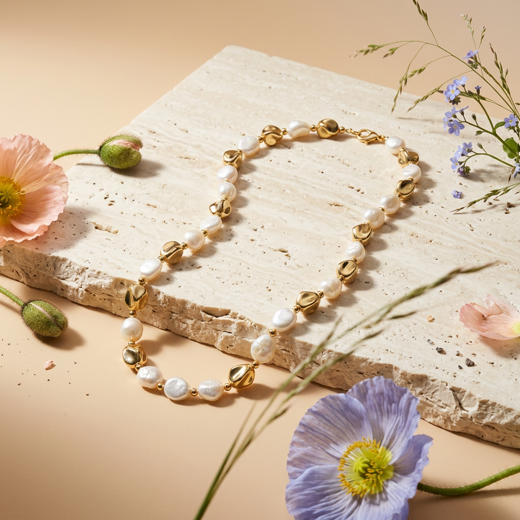 Laenia Golden Pearl Strand Necklace